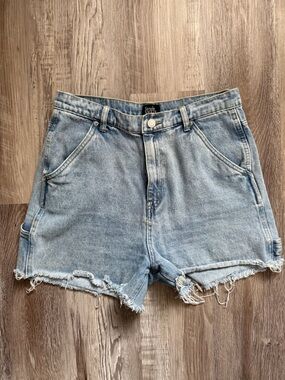 Simple Society Light Wash Distressed Denim Cutoff Shorts